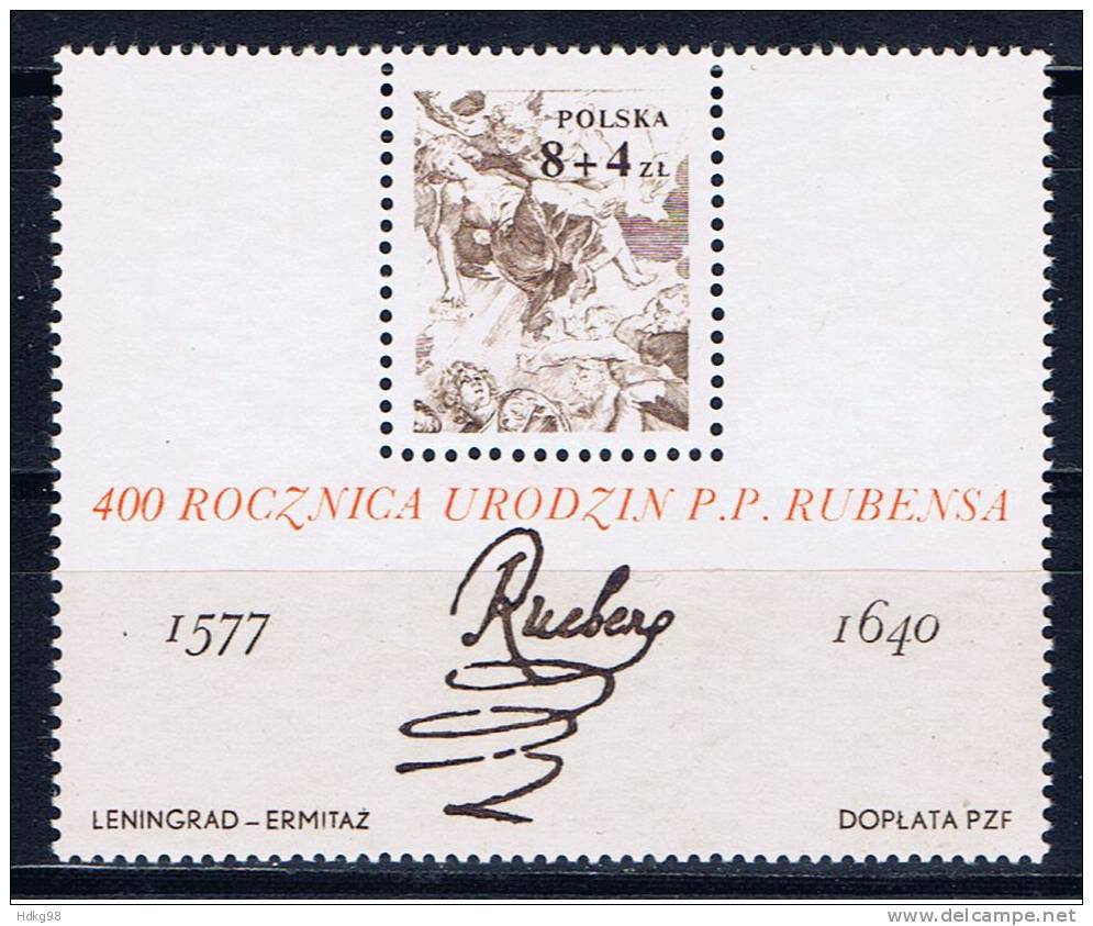 PL Polen 1977 Mi Bl. 67 2501 Mnh Rubens - Nuevos