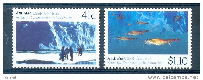 T19900613 Joint Issue Twin Issue Australia Soviet Union USSR Antarctica 1990 - Australia MNH XX - Joint Issues