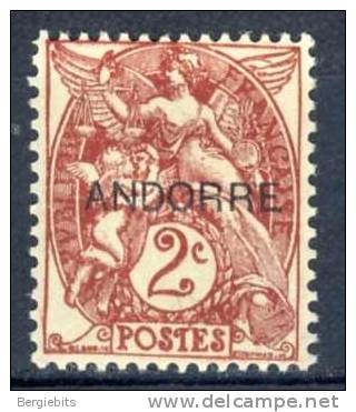French Andorra Very Old MH Overprinted Stamp - Ungebraucht