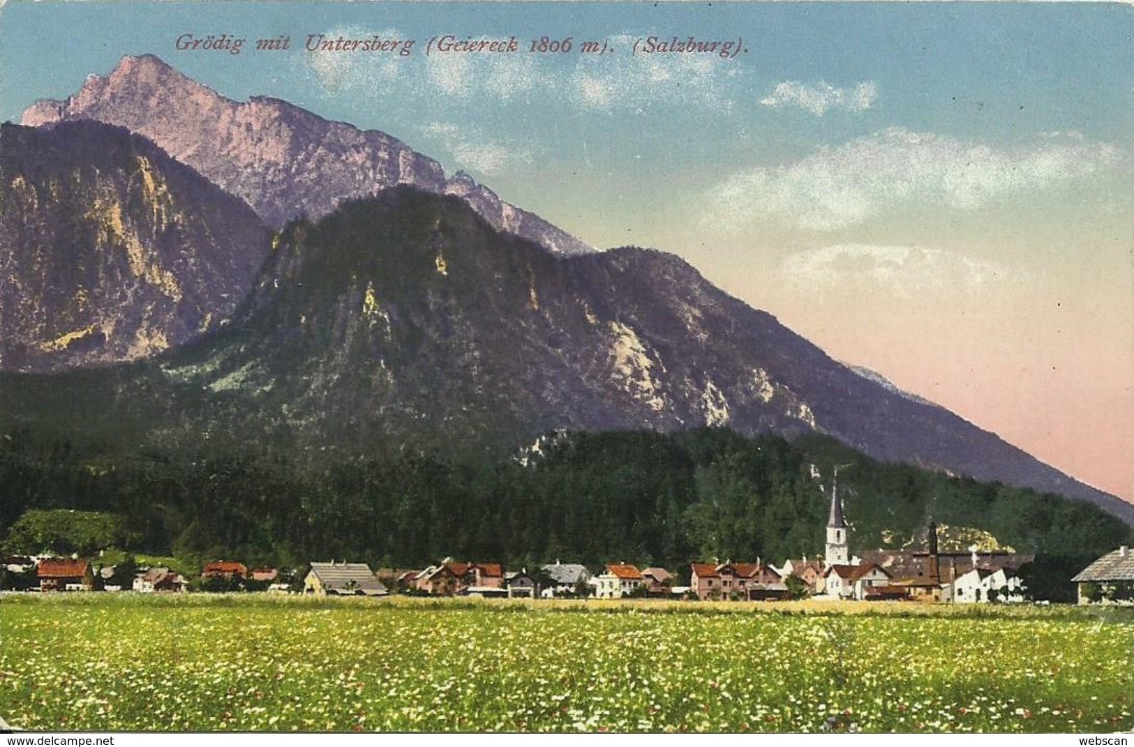AK Grödig Salzburg Ortsansicht Photochromie ~1910/15 #01 - Grödig