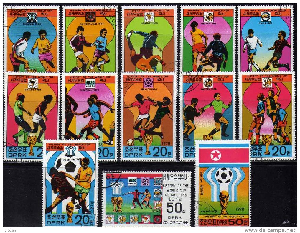 Champion-Endspiele 1978 Korea 1733/45, 4xER Plus 2x12-Kleinbogen O 83€ In Schweiz Mexiko England Sheetlet From Corea - Corée Du Nord