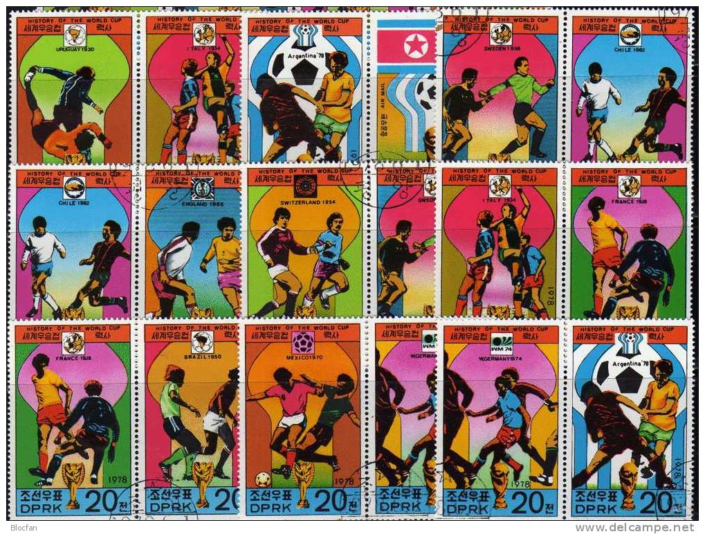 Historie Fussball-WM 1978 Korea 1733/45 Mit 12xZD, 4xER + 12-KB O 33€ Mexiko Argentinien Deutschland Sheetlet From Corea - 1930 – Uruguay