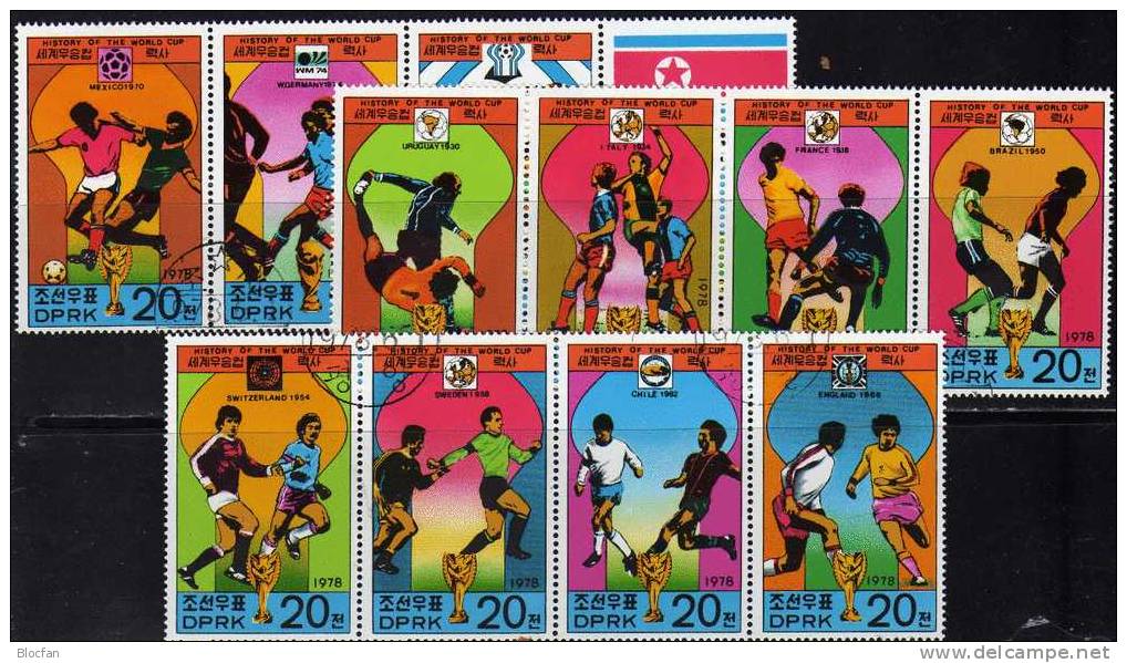 Historie Fussball-WM 1978 Korea 1733/45 Mit 12xZD, 4xER + 12-KB O 33€ Mexiko Argentinien Deutschland Sheetlet From Corea - 1930 – Uruguay