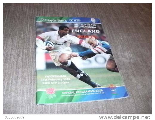 Programma Rugby England - Wales Five Nations 1998 Twickenham - Rugby