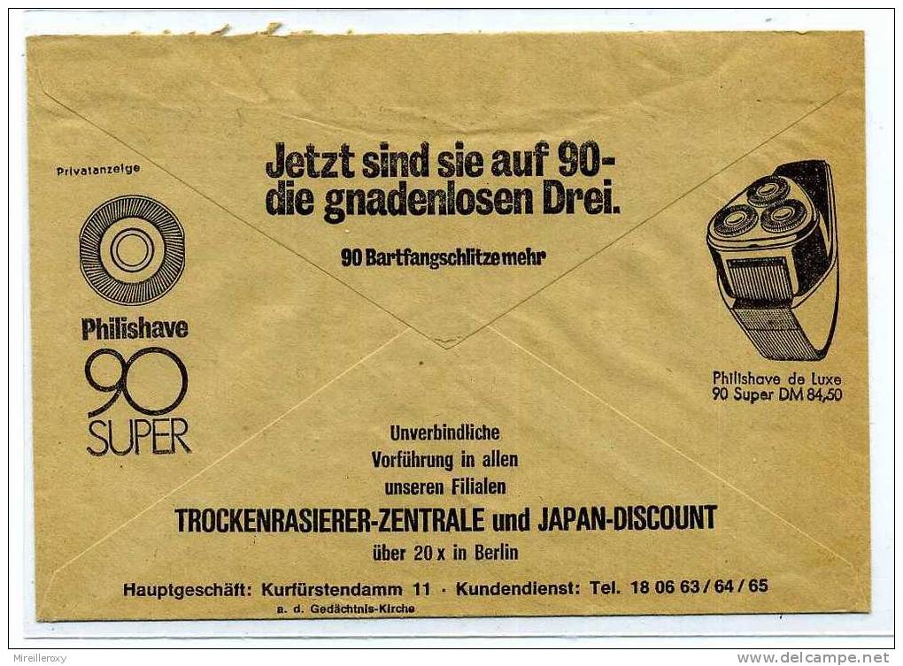 RASOIR / PHILISHAVE / JAPAN DISCOUNT /  POSTSACHE POSTSCHECKAMT BERLIN  1970 - Elektrizität