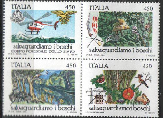 ITALIE - 1984 - SAUVEGARDE DE LA NATURE YT 1611/1614 ** - Hélicoptères