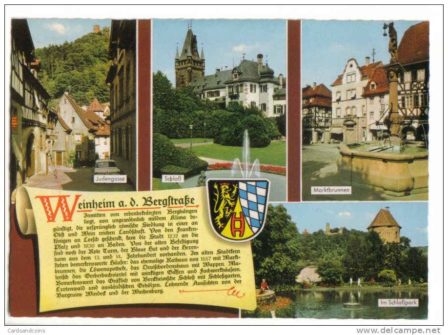 Weinheim A.d. Bergstrasse - Mehrbild Mit Judengasse Schloss Chronik Und Wappen Etc - Weinheim