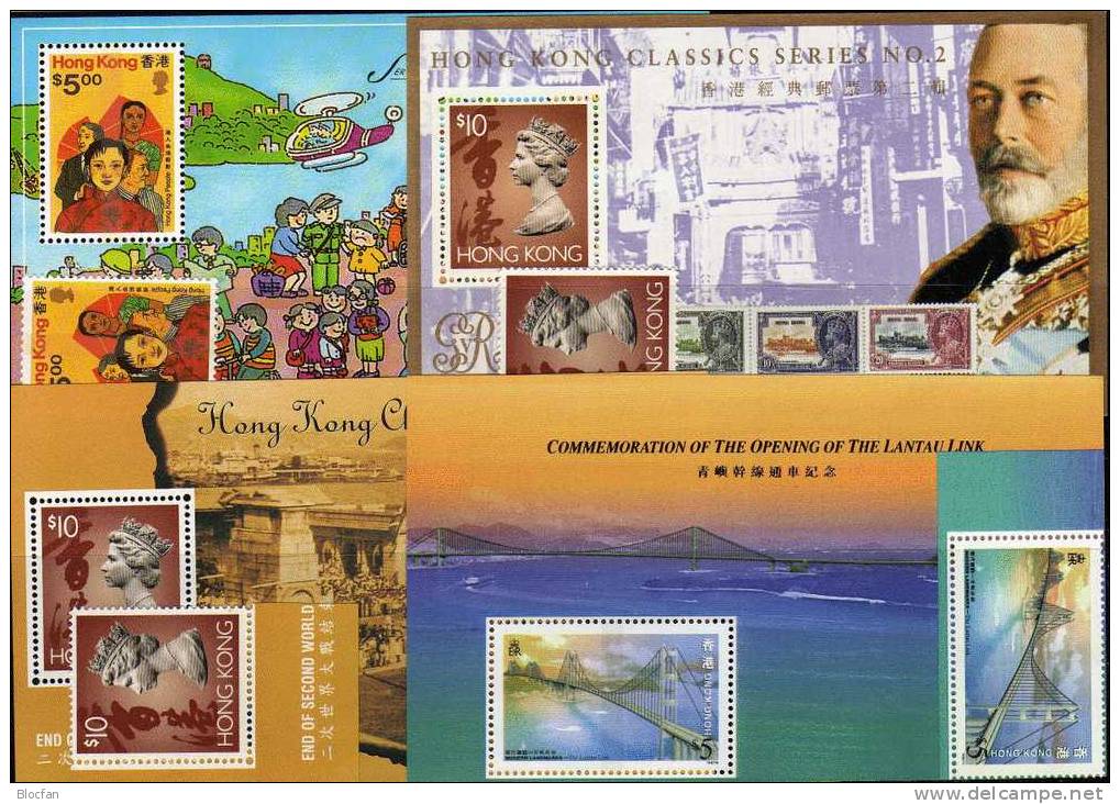 II. world war, post office, bridge Hongkong 667,#26,667II,#36,784,#44,818,#53 ** 44€ stamp of stamp sheet from HONG KONG