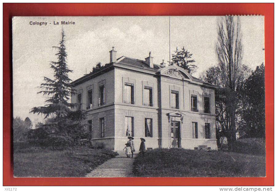 L007 Cologny, La Mairie, ANIME.Cachets Cologny Et Jussy 1909 - Cologny