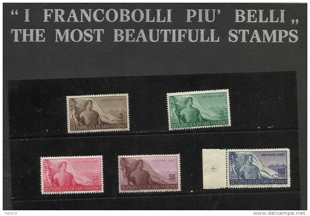 SAN MARINO 1948 LAVORO SERIE COMPLETA MNH - Unused Stamps