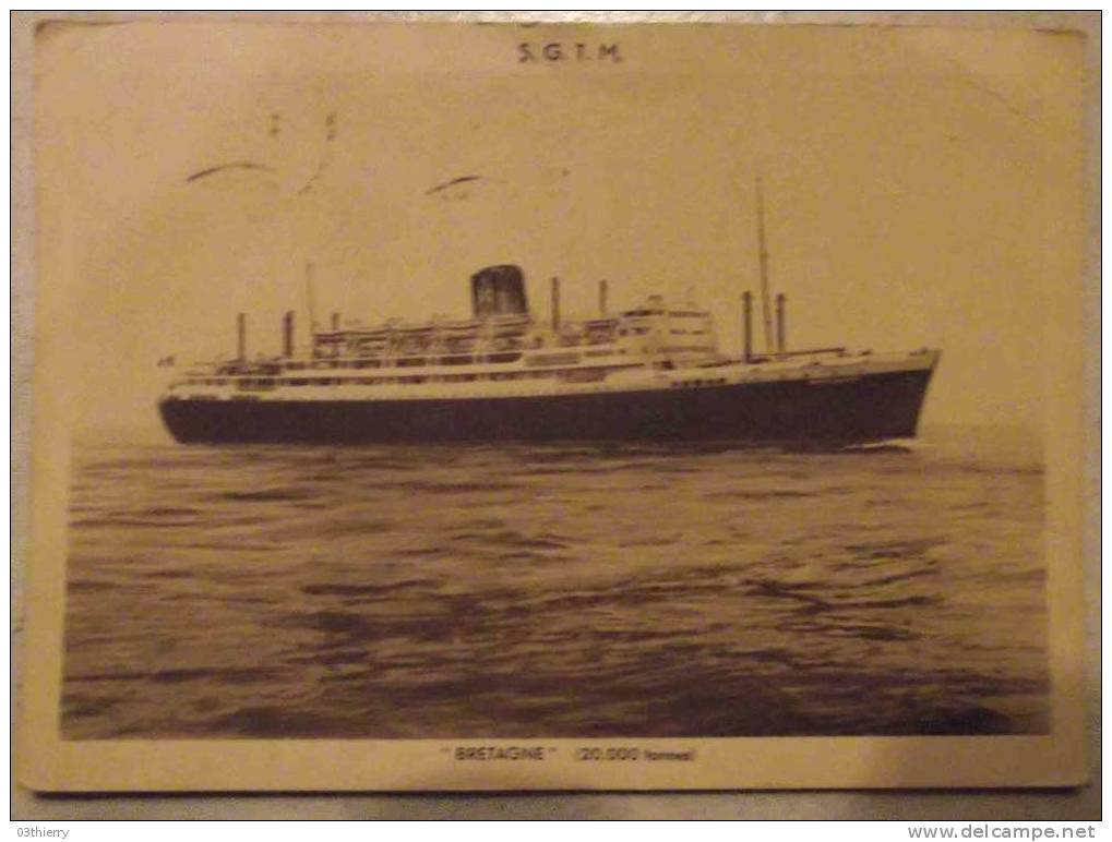 CPSM NAVIRE - SGTM - LE BRETAGNE - 1953 - - Dampfer