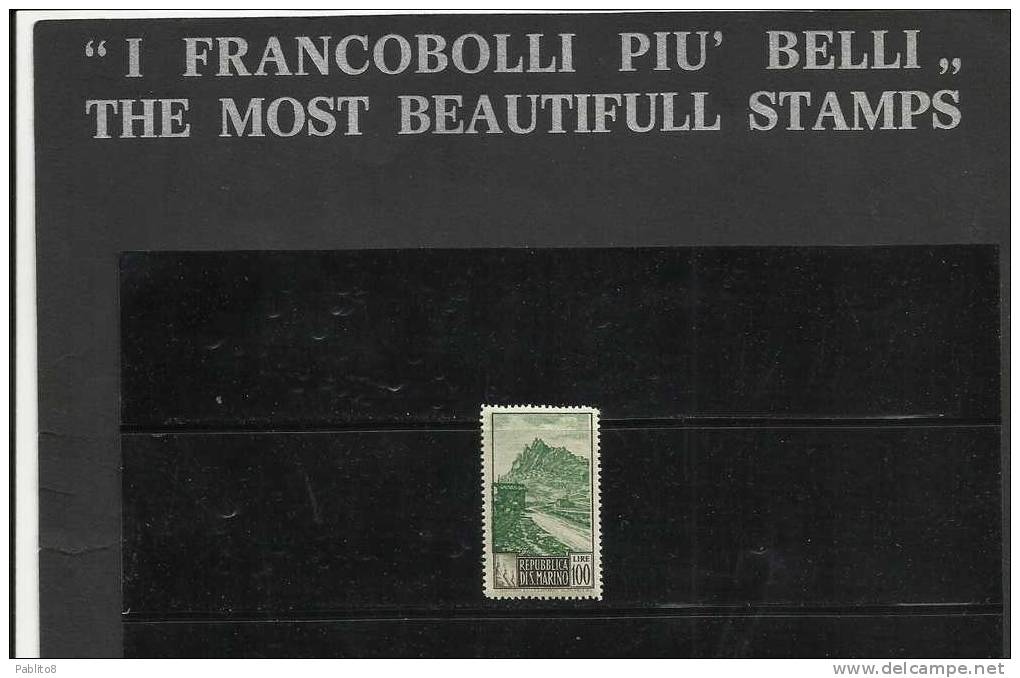REPUBBLICA DI SAN MARINO 1949 PAESAGGI LANDESCAPE LIRE100 MNH Dent. 14X13 PERF. - Unused Stamps