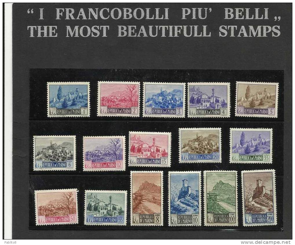 SAN MARINO 1949 PAESAGGI LANDSCAPES SERIE COMPLETA COMPLETE SET MNH - Neufs