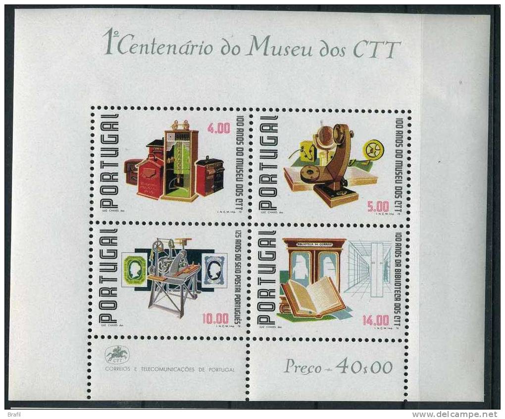 1978 Portogallo, Foglietto Centenario Museo Postale , Serie Completa Nuova - Nuovi