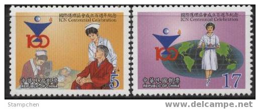 1999 100th Anni Int. Council Of Nurse Stamps Medicine Health Map Globe - Other & Unclassified