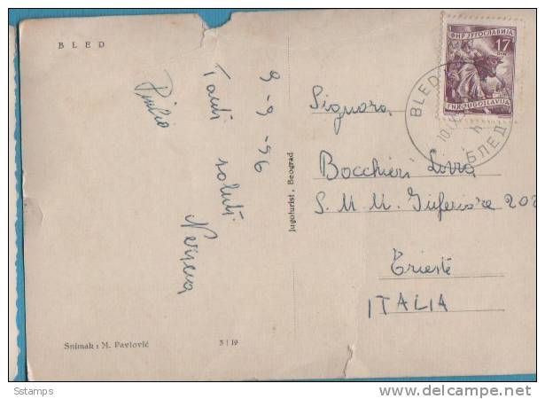 A-251  SLOVENIA  BLED    PER ITALIA TRIESTE   POSTAL CARD - Slovenia