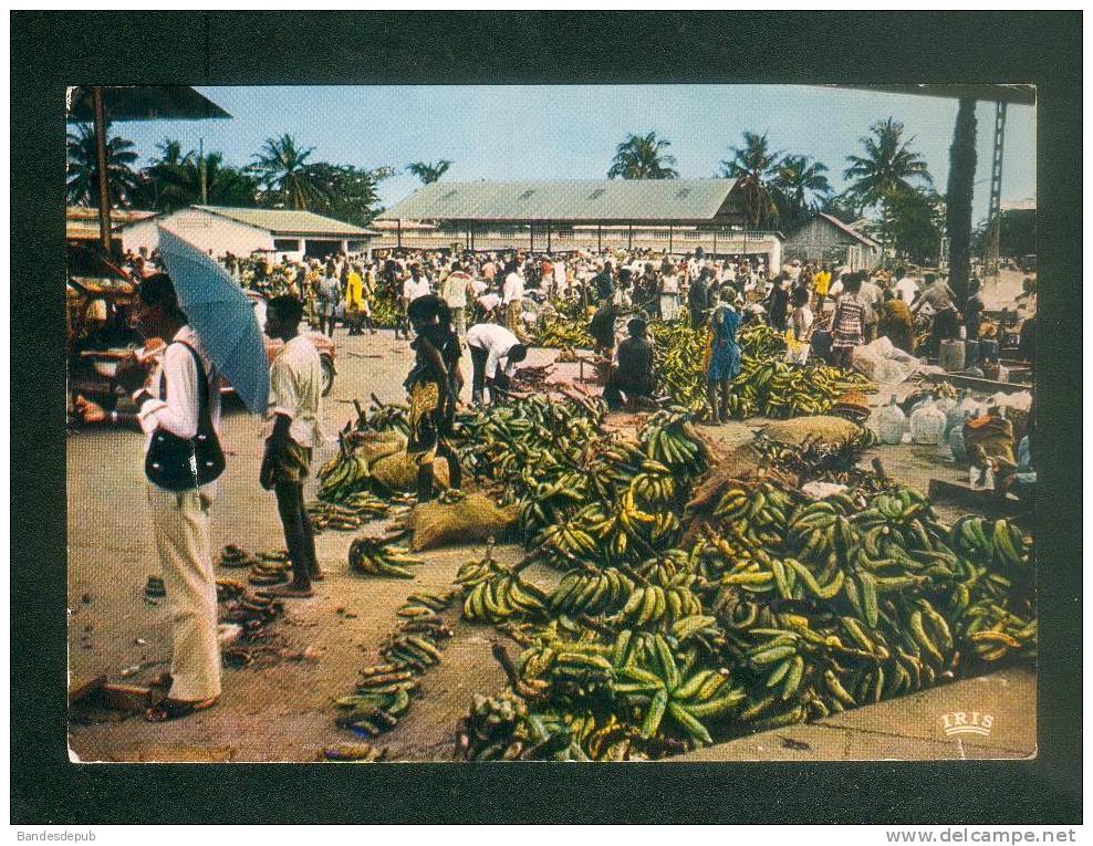 CPSM - Gabon - PORT GENTIL - Le Marché ( Animée Banane IRIS / Lib. Hachette) - Gabun