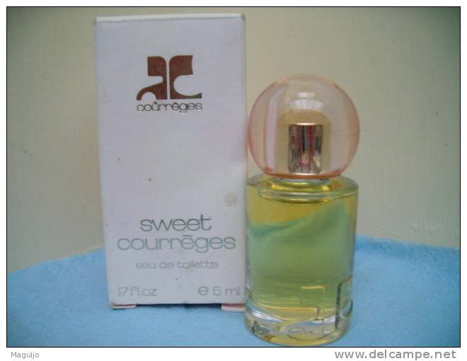 COURREGES " SWEET COURREGES " MINI EDT 5 ML SUPERBE MINI MAIS PRESQUE VIDE ET BOITE  UN PEU ABIMEE - Miniatures Womens' Fragrances (in Box)