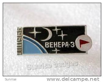 SPACE: Spacecraft Venera-3 (space Interplanetary Apparatus) / Old Soviet Badge USSR_90_sp7735 - Space