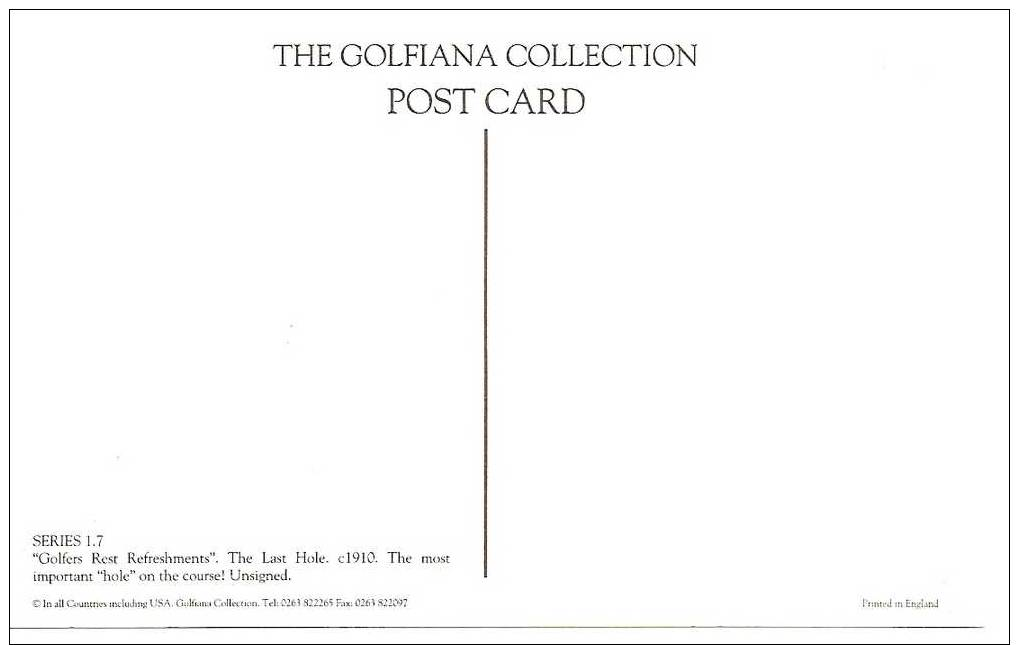 The Golfiana Collection Postcard The Golfer´s Rest Refreshments-The Last Hole - Golf