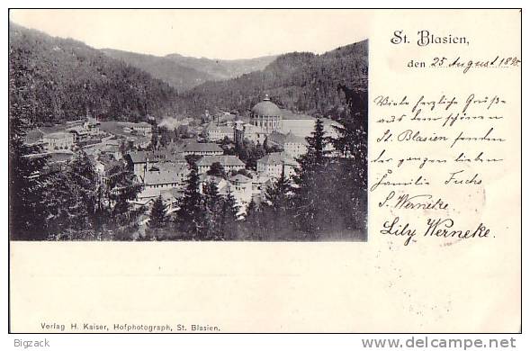 AK St. Blasien Gelaufen 16.8.1898 Ansehen !!!!!!!!! - St. Blasien