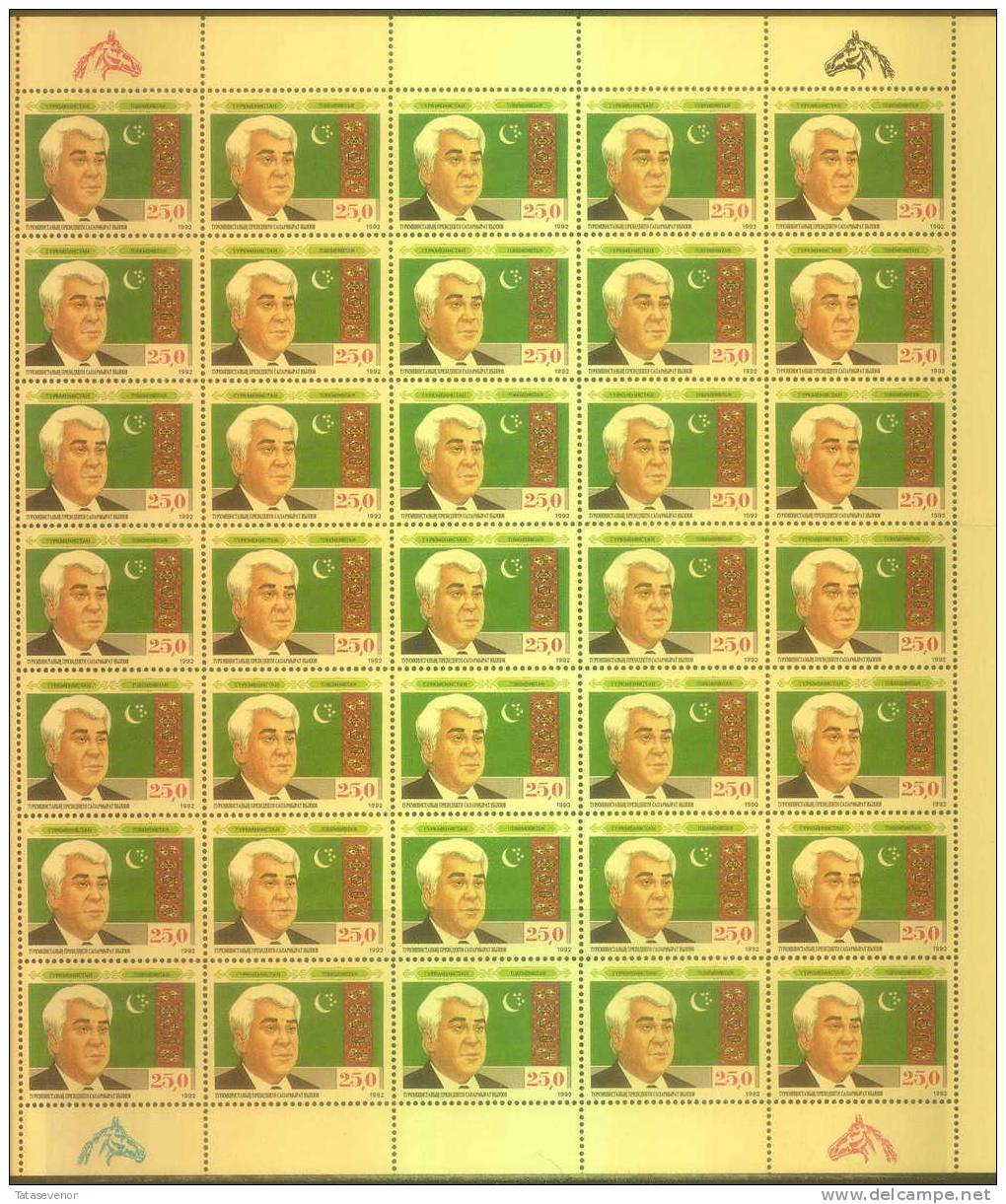 TURKMENISTAN 2L 11 TURKMENISTAN Mi 9 Sheet President NIJAZOV - Turkmenistan