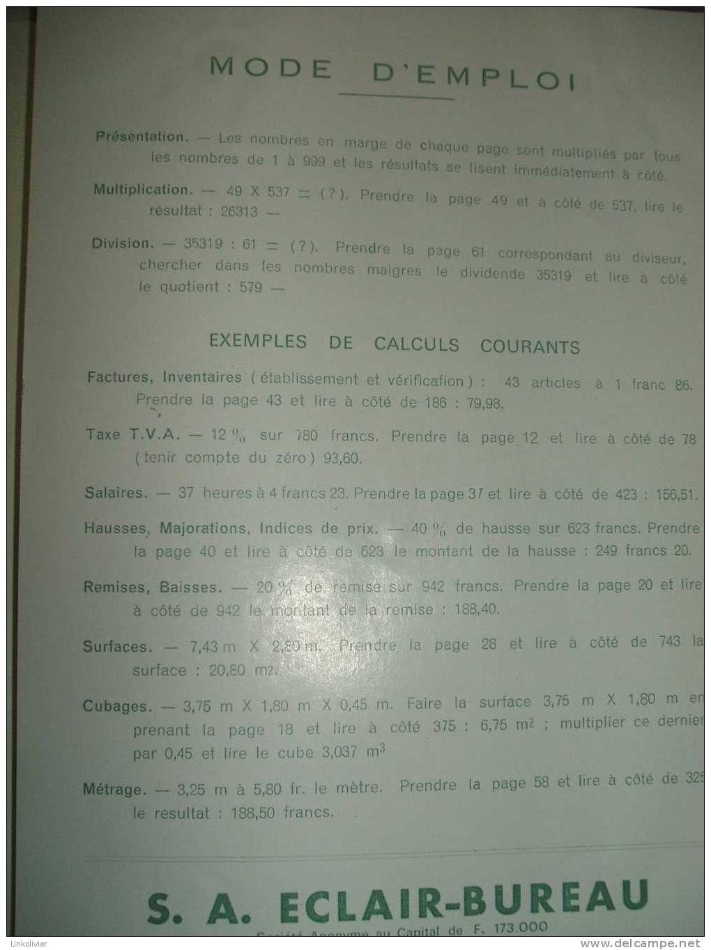 CALCULATEUR Multi Rechen Fix 1 - RNK - 1968 - Notice Deutsch English Français, Allemand Anglais - Comptabilité/Gestion