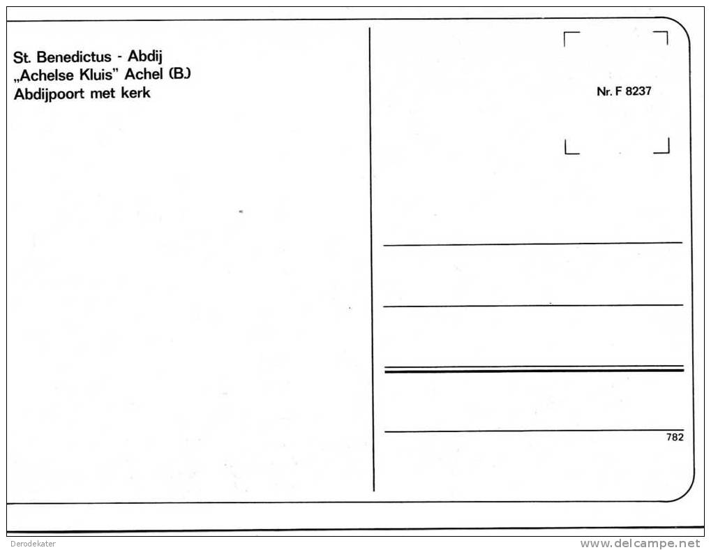 Trappisten- Abdij Achel. St.Benedictus. Achelse Kluis. Abdijpoort Met Kerk. Nr.F.8237. 782. Onbeschreven. Good. Eglise. - Hamont-Achel