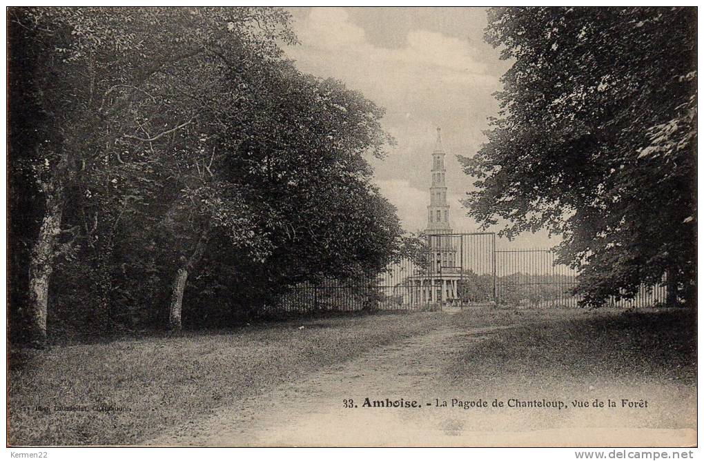 CPA 37 AMBOISE La Pagode De Chanteloup Vue De La Forêt - Amboise