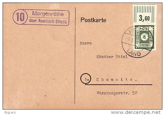 All. Besetzung Ost-Sachsen EF Minr.43A OR Landpostst. Morgenröthe über Auerbach (Vogtl.) - Sonstige & Ohne Zuordnung