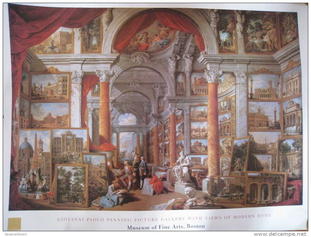 NL.- Affiche - Giovanni Paolo Pannini: Picture Gallery With Vieuws Of Modern Rome. Boston, Artprint, Massachusetts. - Andere & Zonder Classificatie