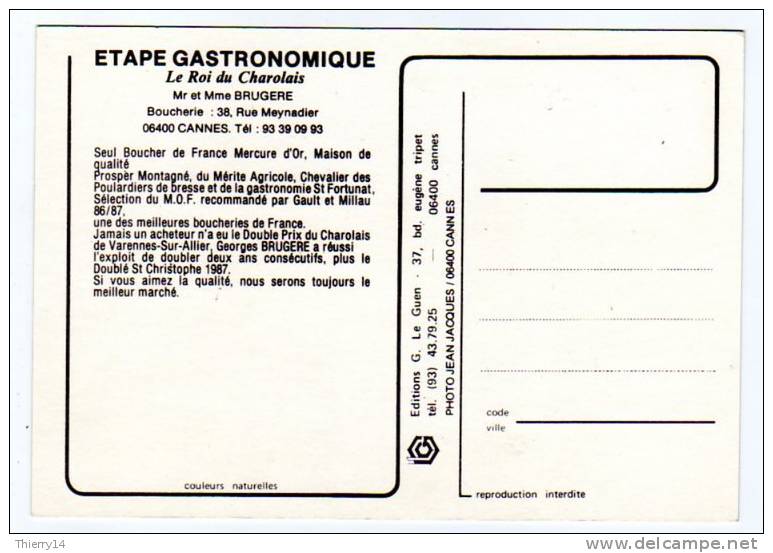 Le Roi Du Charolais - Mr Et Mme Brugere, Boucherie à Cannes (06) - Mercanti