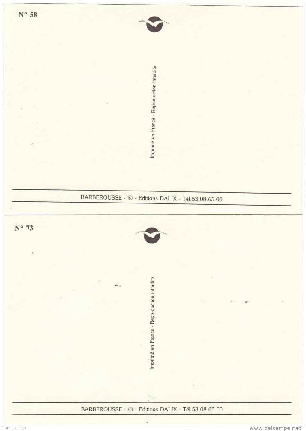 BARBEROUSSE. Série De 16 Cartes Postales Numérotées De 58 à 73. Editions Dalix. Années 90. - Barberousse