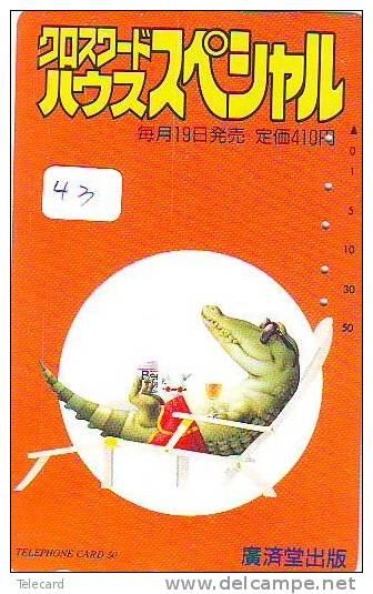 Télécarte JAPON *  KROKODIL Crocodile (43) Animal * REPTILE * PHONECARD JAPAN * - Krokodile Und Alligatoren