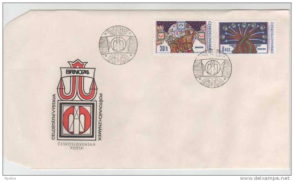 Czechoslovakia FDC 1-6-1974 Philatelic Exhibition BRNO 74 With Cachet - FDC