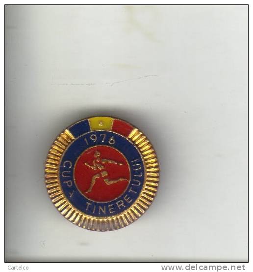 Romania Old Pin  Badge , 1976 Youth Cup - Athlétisme