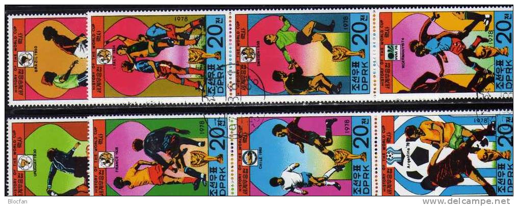 Fußball 1978 Korea 1733/45,4x ZD,4x ER+12-KB O 28€ Endspiele Championat Uruguay Italien Frankreich Soccer Sheetlet Corea - Oblitérés