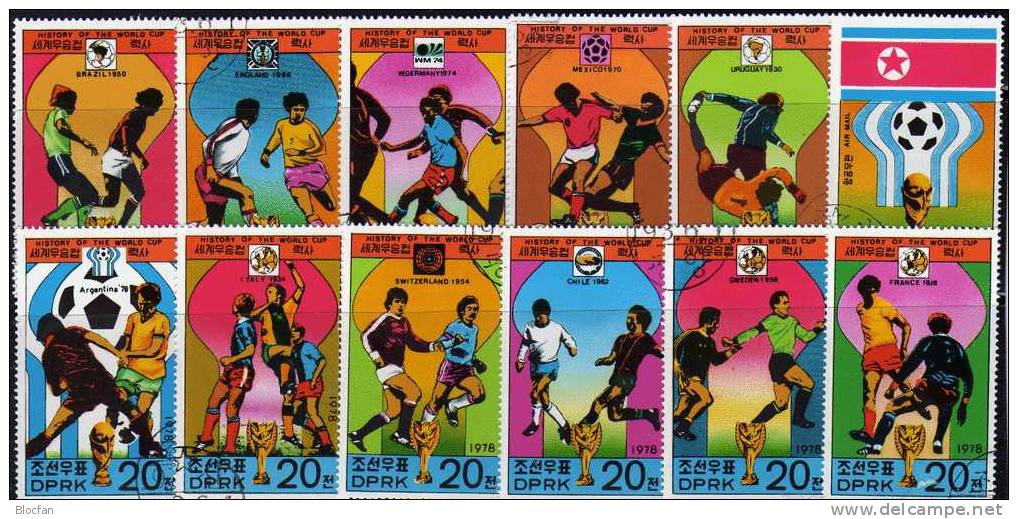 Fußball 1978 Korea 1733/45,4x ZD,4x ER+12-KB O 28€ Endspiele Championat Uruguay Italien Frankreich Soccer Sheetlet Corea - Used Stamps