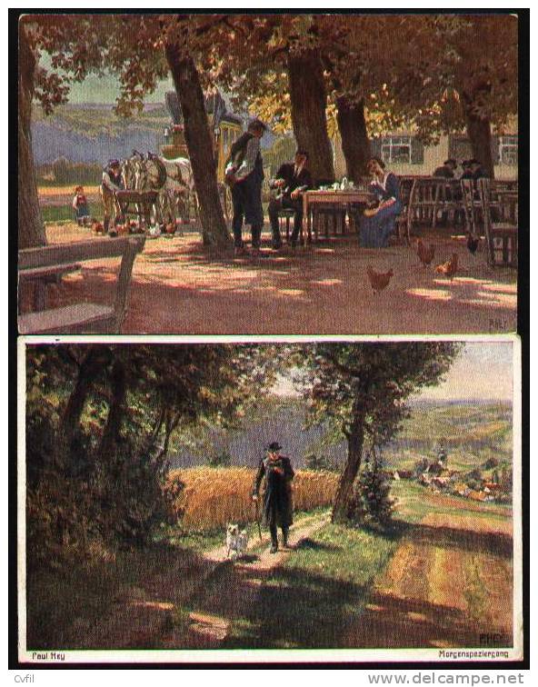 THREE COLOURED POSTAL CARDS Ca 1925 - Paintings By Paul Hey - Hey, Paul