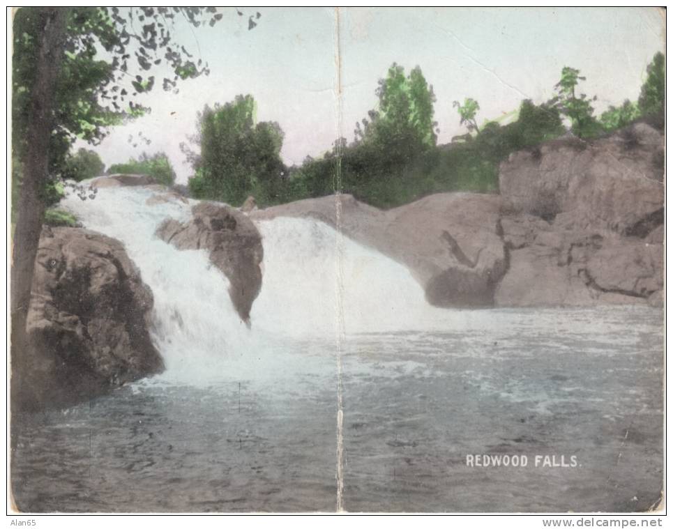 Redwood Falls, North Redwood MN On Double Fold-out Postcard, Waterfall, Redwood County DPO-1 - Sonstige & Ohne Zuordnung