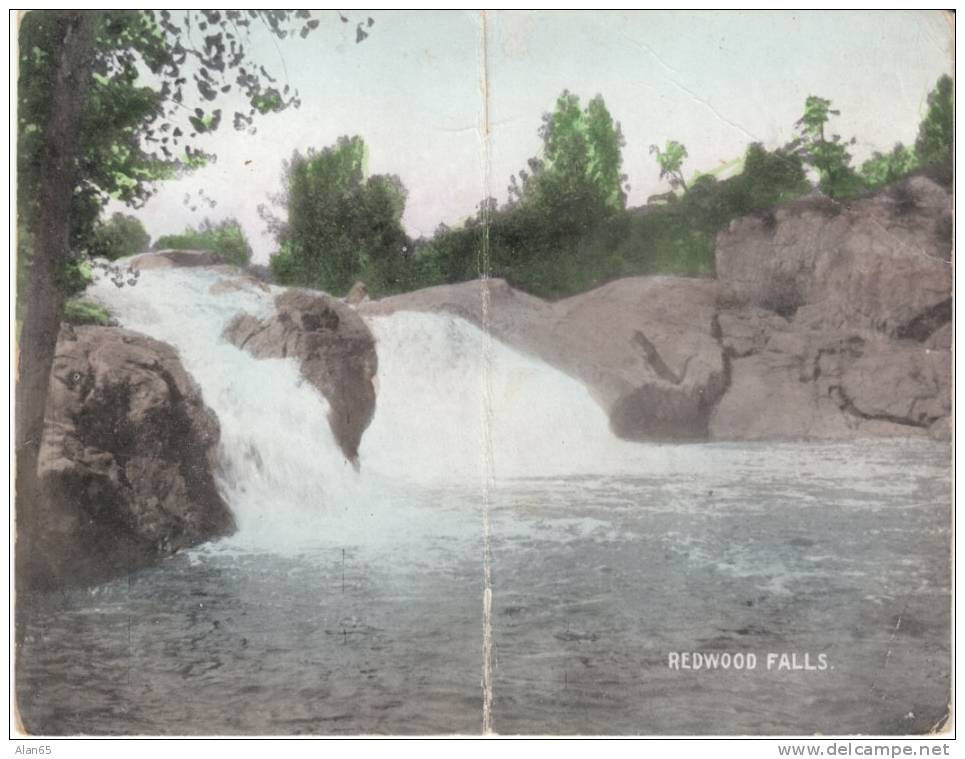 Redwood Falls, North Redwood MN On Double Fold-out Postcard, Waterfall, Redwood County DPO-1 - Other & Unclassified