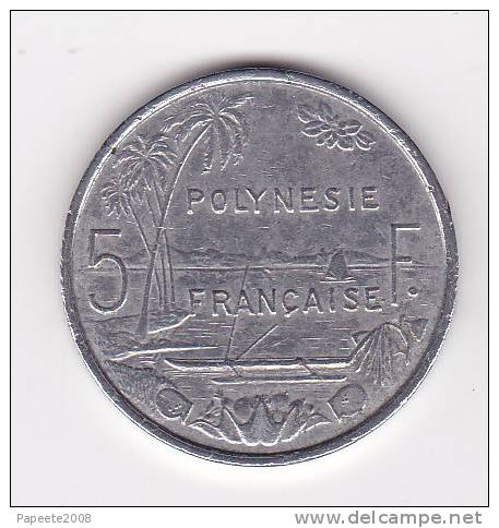 Polynésie / Tahiti - Pièce De 5 F CFP - 1975 - Polynésie Française