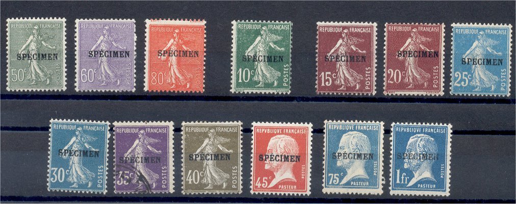 FRANCE - SPECIMEN - COURS D' INSTRUCTION 13 DIFFERENT STAMPS - NICE GROUP! - Instructional Courses