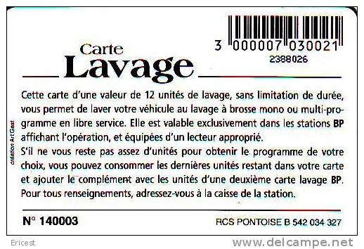 CARTE LAVAGE BP 12 UNITES GEM ETAT COURANT - Car-wash