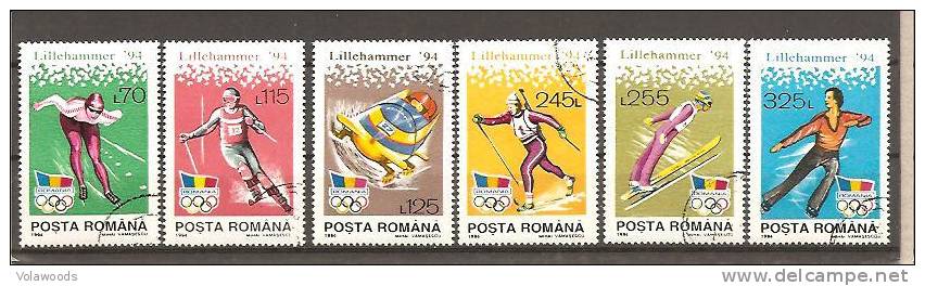 Romania - Serie Completa Usata: Olimpiadi Invernali Di Lillehammer ´94 - Hiver 1994: Lillehammer