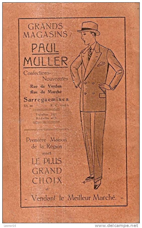 SARREGUEMINES  -  Fascicule de 66 Pages* SOCIETE CHORALE CONCORDIA * Organisatrice de "LA FÊTE FEDERALE  DU 31 MAI 1931"