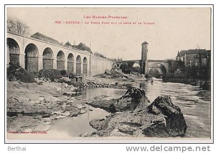 64 ORTHEZ - Le Vieux Pont Sur Le Gave Et Le Viaduc - Orthez