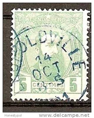 Etat Independant Du Congo - 1887 - Gestempeld - 6 (5c - Groen) - LEOPOLDVILLE - 1884-1894