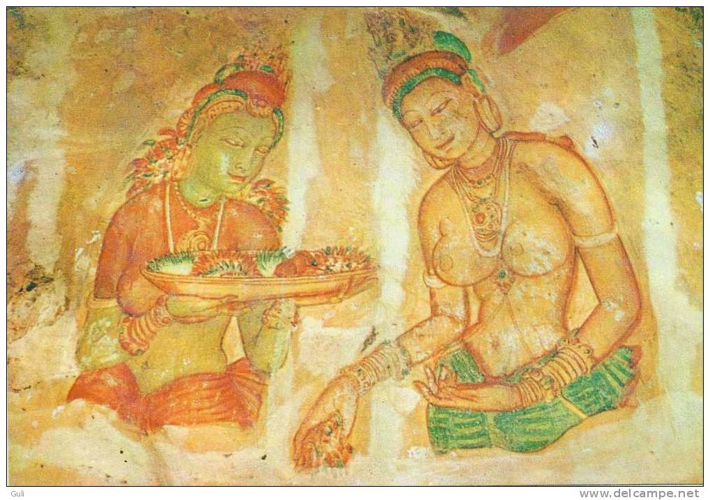 Asie >  Sri Lanka (Ceylon-Ceylan )  Sigiriya Frescoes Painted On The Rock Face  *PRIX FIXE - Sri Lanka (Ceylon)