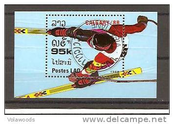 Laos - Foglietto Usato: Olimpiadi Di Calgary 1988 - Inverno1988: Calgary